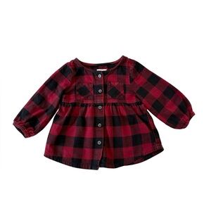 Rise Little Earthling Red and Black Buffalo Plaid Baby Dress
